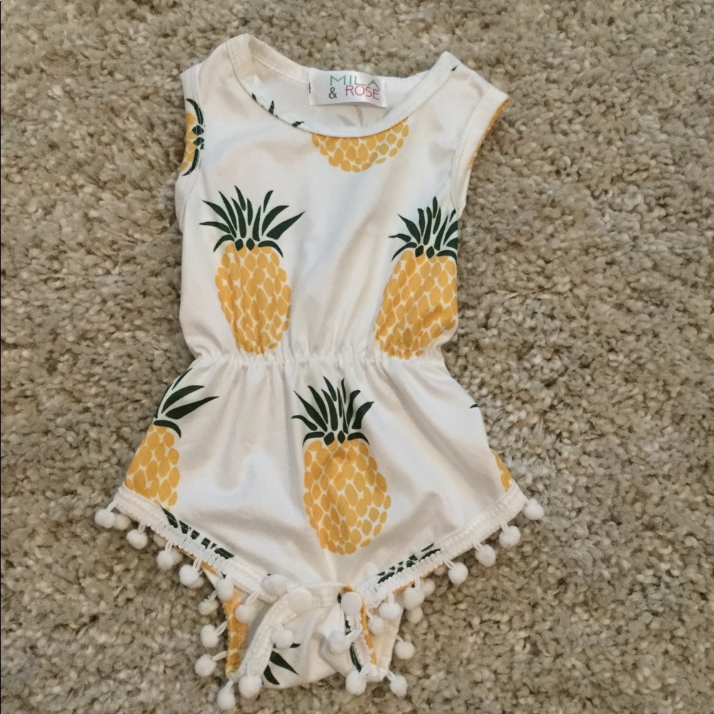 Pineapple Pom Pom Romper